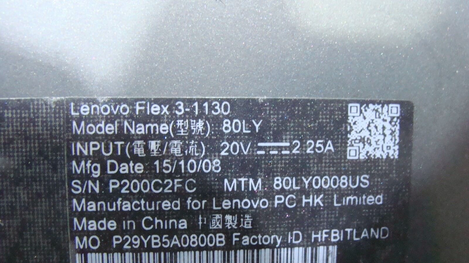 Lenovo Flex 11.6 3-1130 80LY Genuine Laptop Bottom Case Black 8S1102-01087