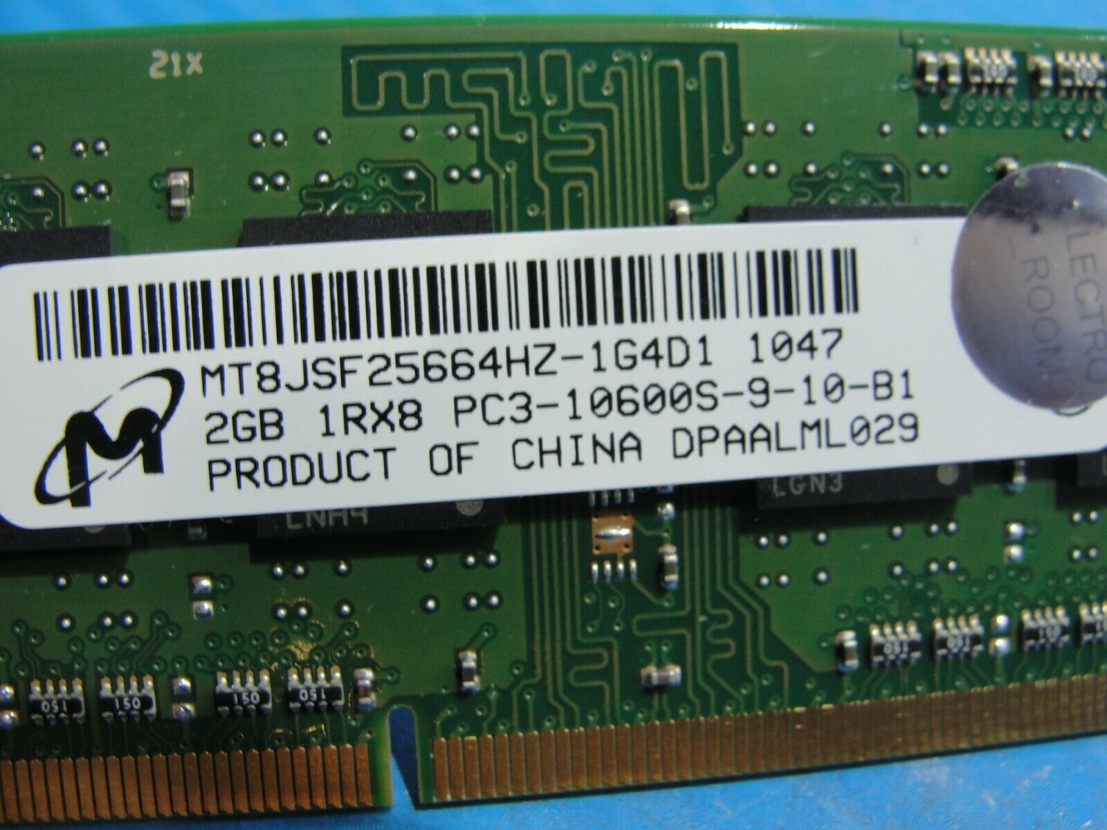 HP 8440p Micron SO-DIMM RAM Memory 2GB PC3-10600S MT8JSF25664HZ-1G4D1 - Laptop Parts - Buy Authentic Computer Parts - Top Seller Ebay