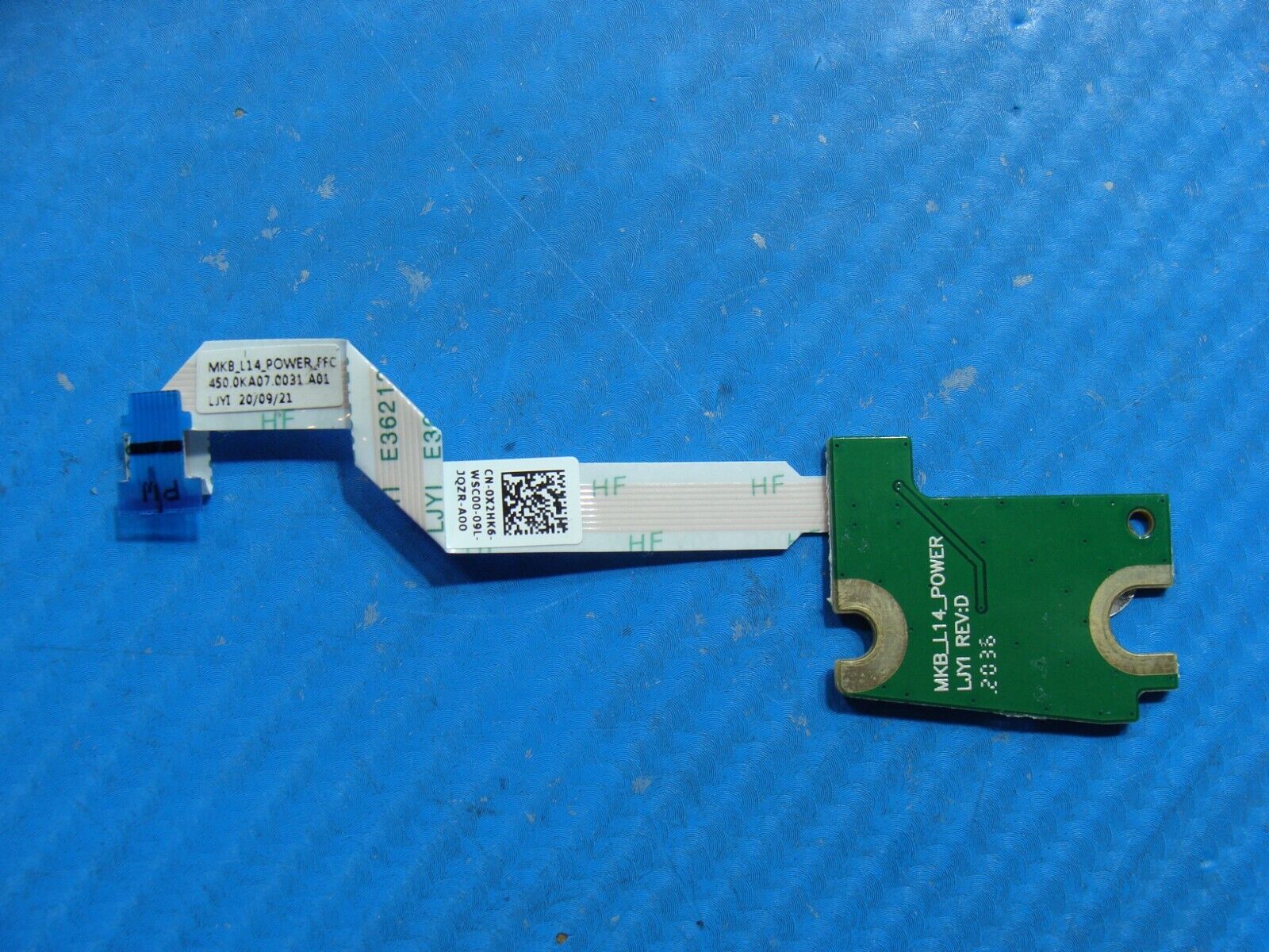 Dell Latitude 14” 3410 Genuine Power Button Board w/Cable X2HK6 450.0KA07.C031