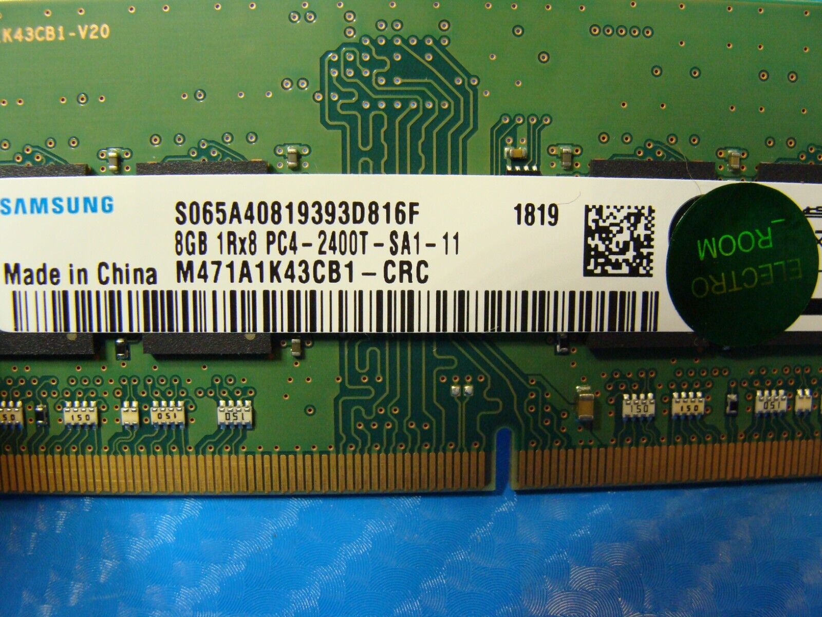 Lenovo E570 So-Dimm Samsung 8Gb 1Rx8 Memory Ram PC4-2400T M471A1K43CB1-CRC