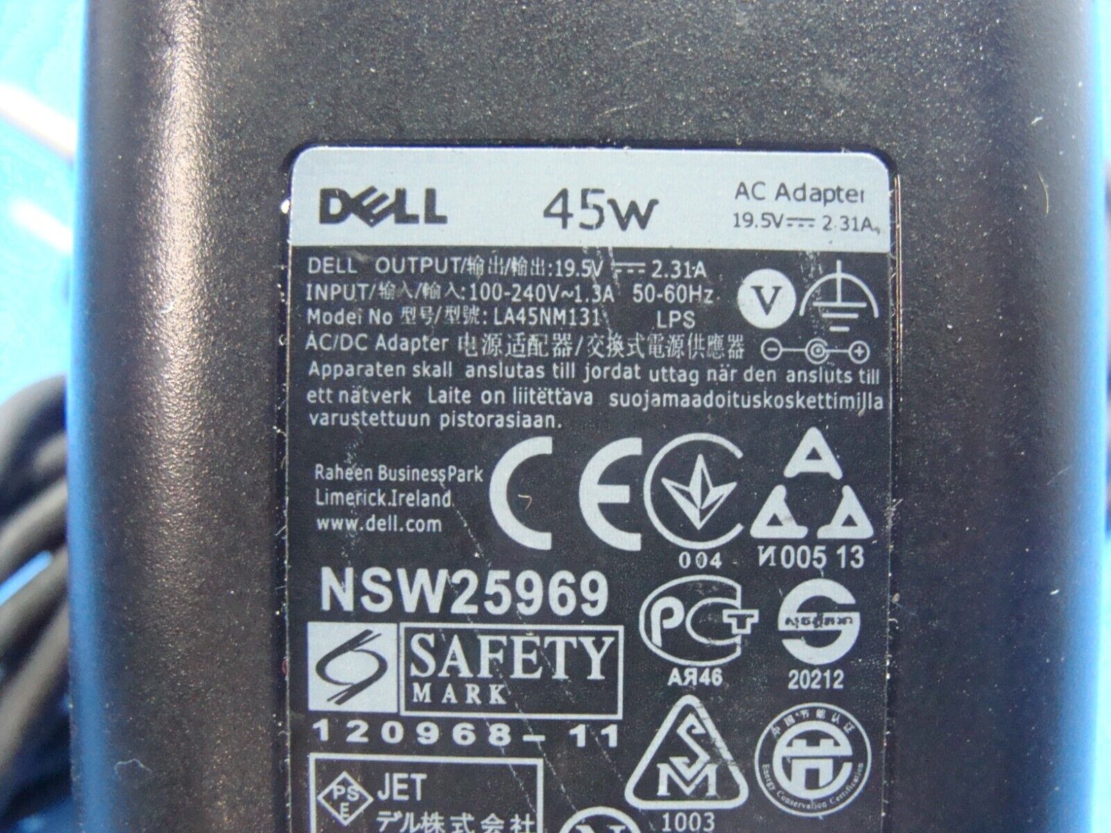 Genuine Dell LA45NM131 0CDF57 19.5V 45W Laptop Charger AC Adapter Power Supply