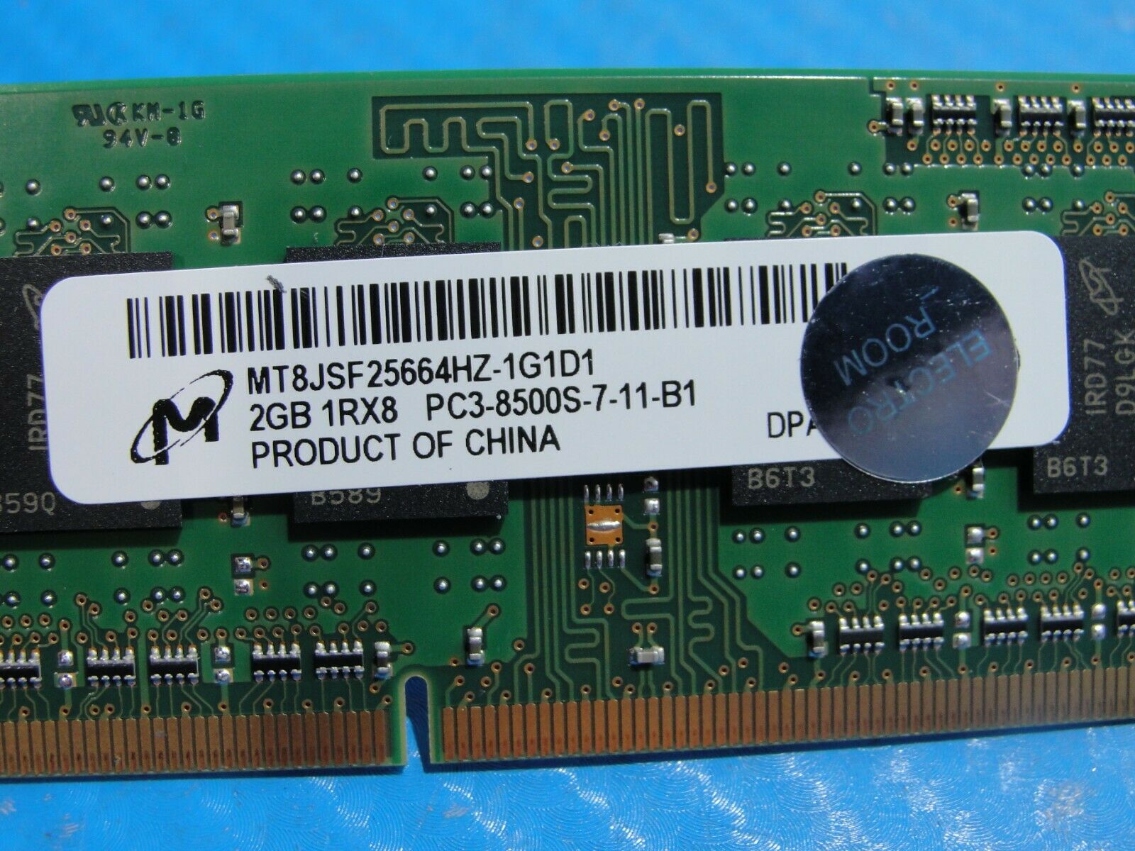 Apple A1286 Laptop Micron 2GB Memory PC3-8500S-7-11-B1 MT8JSF25664HZ-1G1D1 #1 - Laptop Parts - Buy Authentic Computer Parts - Top Seller Ebay