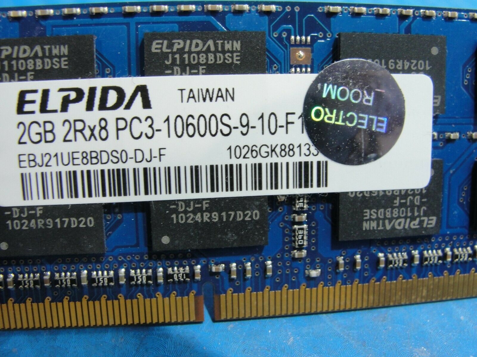 HP 8440p Laptop Elpida 2GB Memory PC3-10600S-9-10-F1 EBJ21UE8BDS0-DJ-F - Laptop Parts - Buy Authentic Computer Parts - Top Seller Ebay