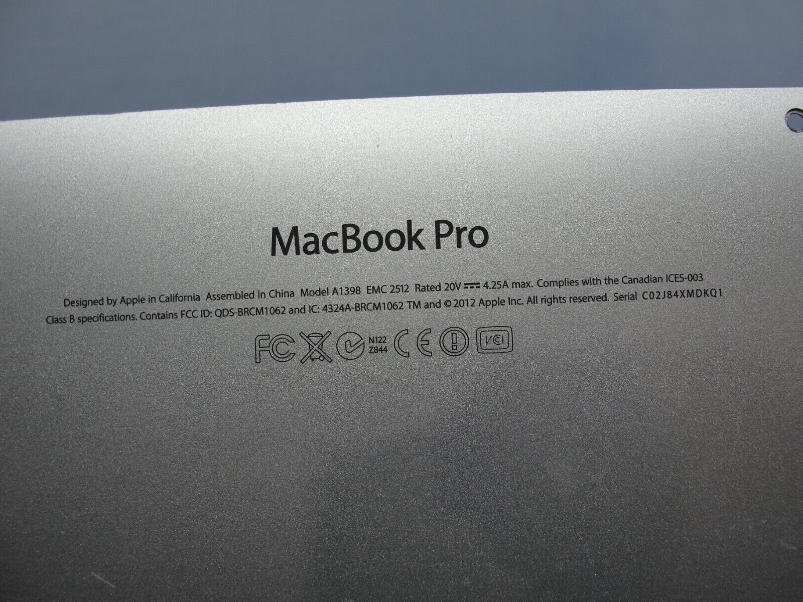 MacBook Pro A1398 15