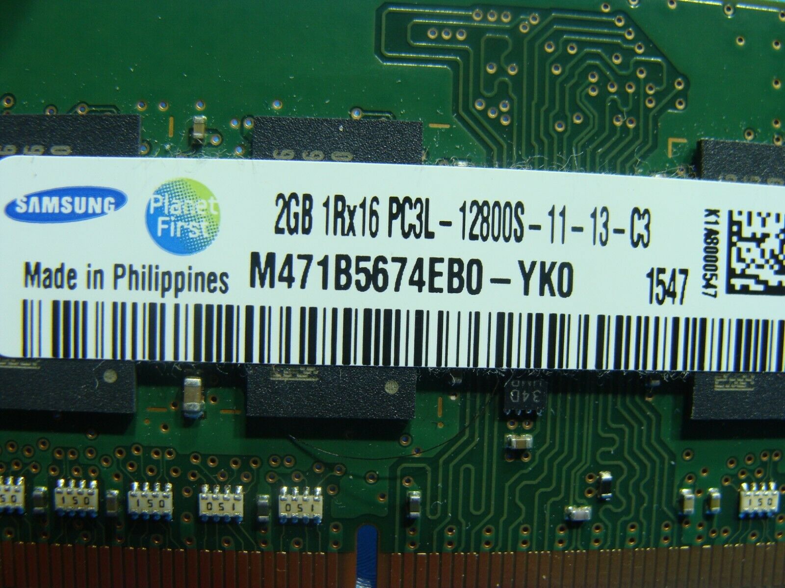 HP m6-p114dx Samsung 2GB 1Rx16 PC3L-12800S SO-DIMM RAM Memory M471B5674EB0-YK0 Samsung