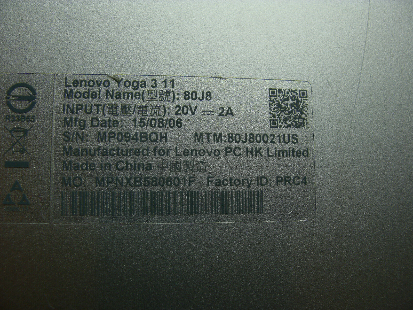 Lenovo Yoga 3 11 11.6