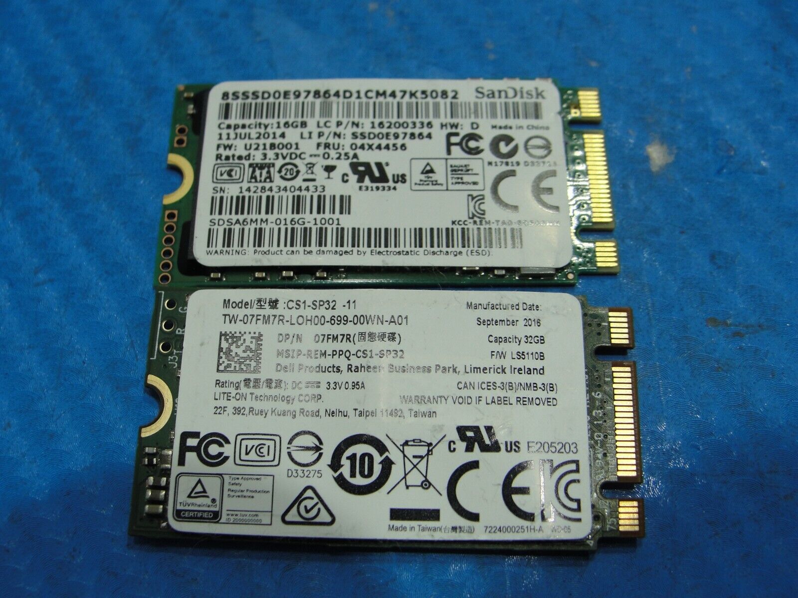 Lot of 2x SSD Solid State Drive 16Gb 32Gb cs1-sp32-11 sdsa6mm-016g-1001 SameSpec