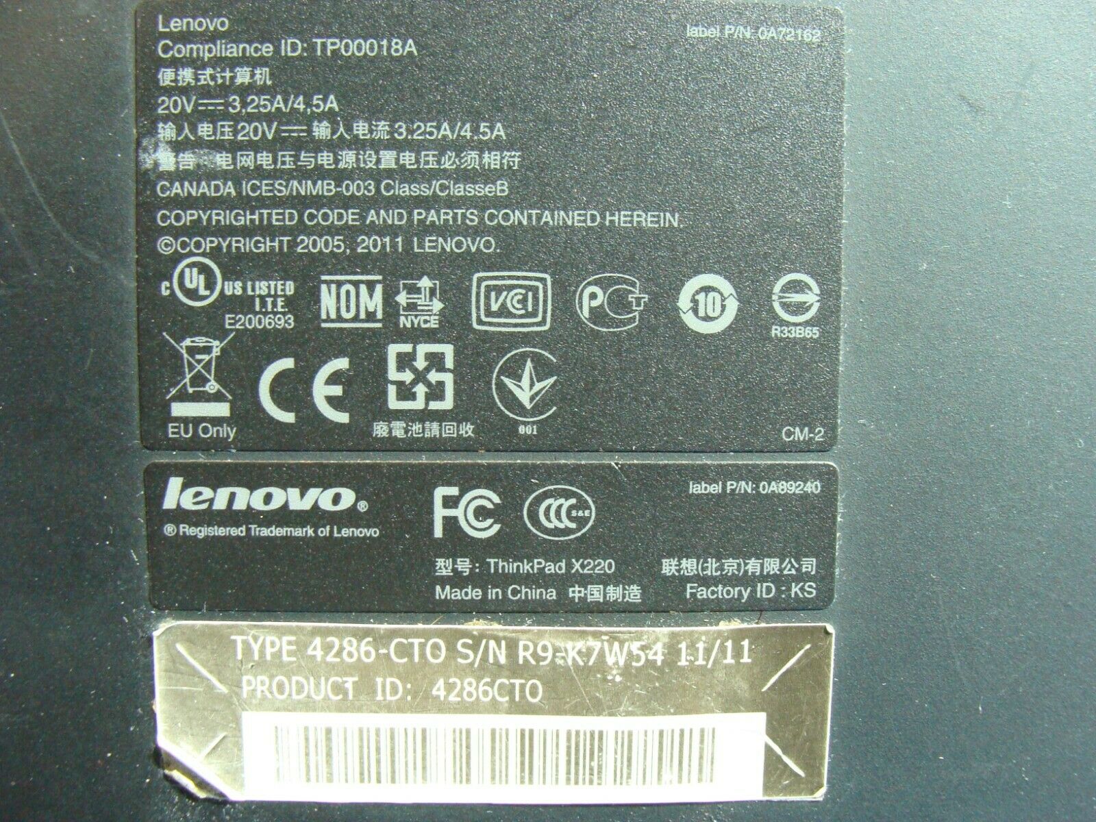 Lenovo ThinkPad X220 4290 12.5