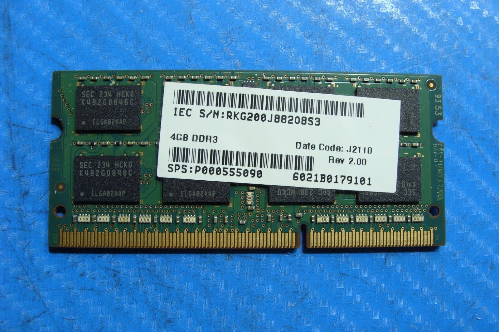 Toshiba S855 Samsung 4Gb 2Rx8 Memory So-Dimm pc3-12800s M471B5273CH0-CK0