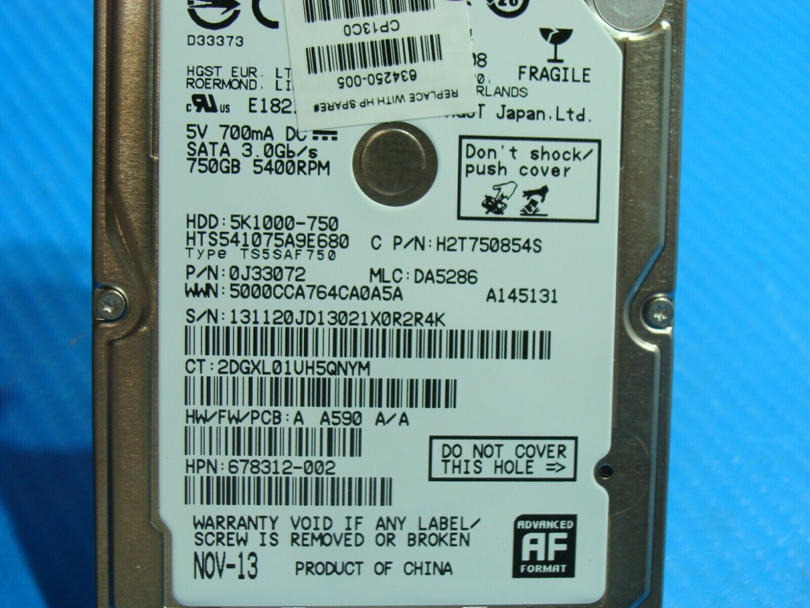 HP 15-d017cl HGST 750GB SATA 2.5