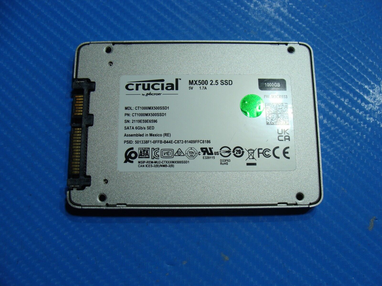 Dell Inspiron 15 7559 Crucial MX500 1Tb Sata 2.5