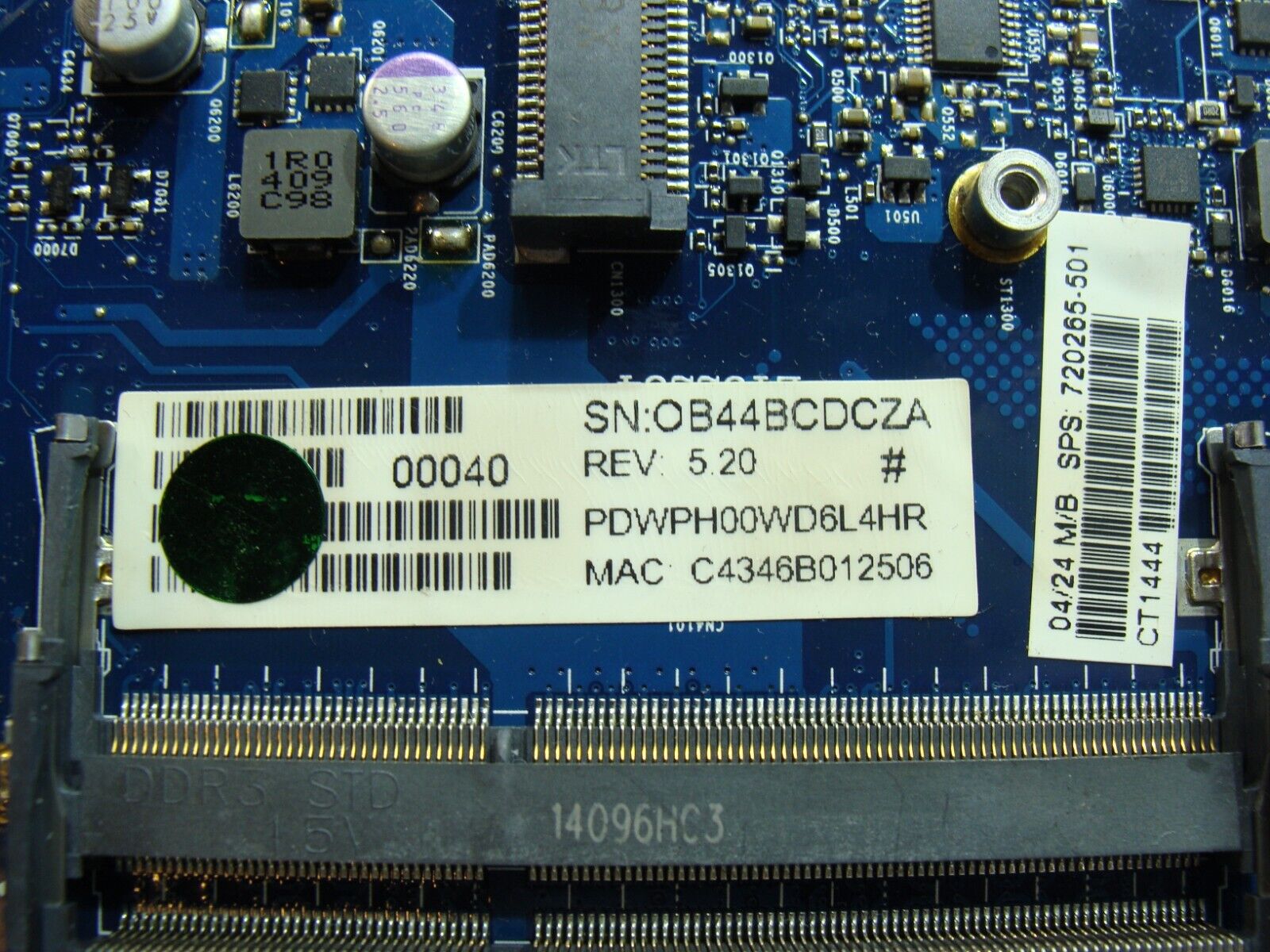 HP Envy TS 17.3” m7-J120dx Genuine Intel Socket rPGA-947 Motherboard 720265-501