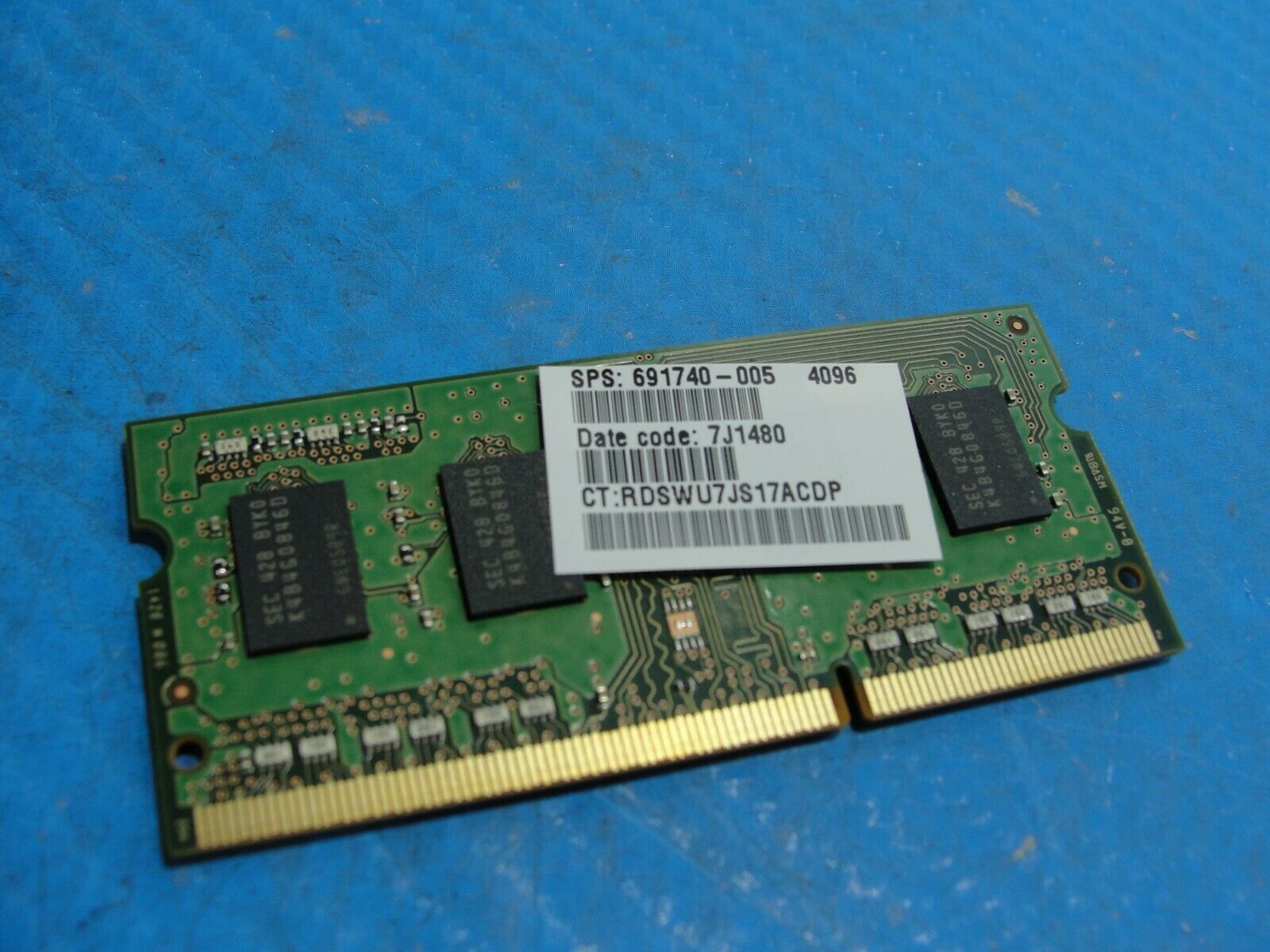 HP 15-g013dx Laptop Samsung 4GB Memory PC3L-12800S-11-13-B4 M471B5173DB0-YK0 - Laptop Parts - Buy Authentic Computer Parts - Top Seller Ebay