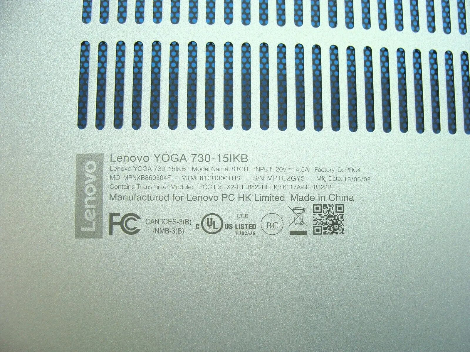 Lenovo Yoga 730-15IKB 15.6