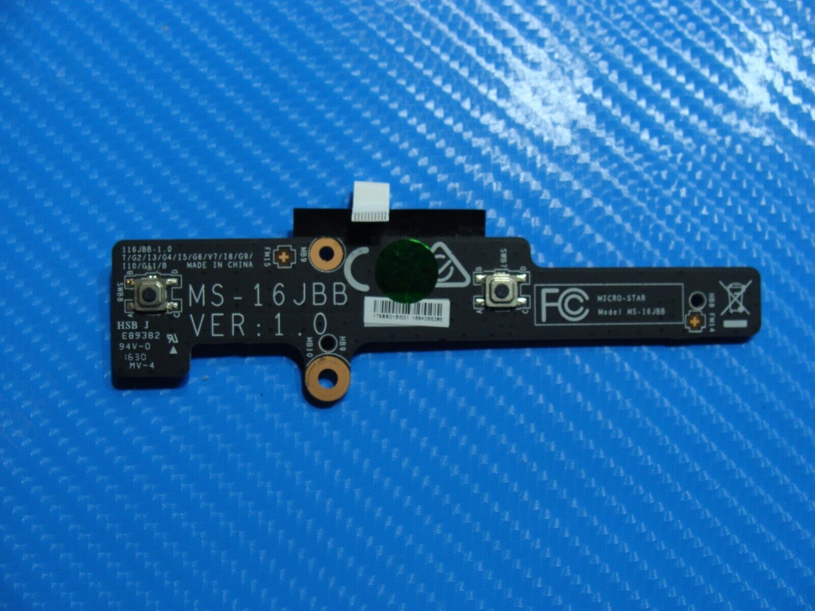 MSI Apache Pro GE72VR 6RF MS-179B 17.3 Power Button Board w/Cable MS-16JBB