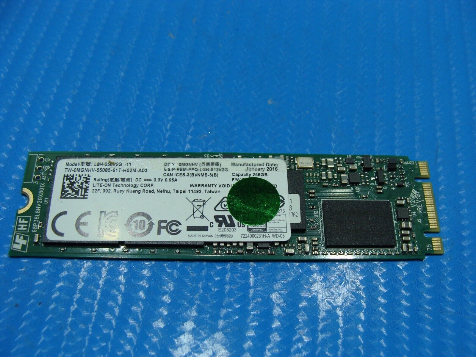 Dell E5470 Lite-On 256GB M.2 SATA SSD Solid State Drive L8H-256V2G-11 MGNV