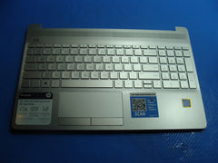 HP 15.6” 15-dw1081wm OEM Palmrest w/Keyboard TouchPad AM2H8000100 Silver Grade A