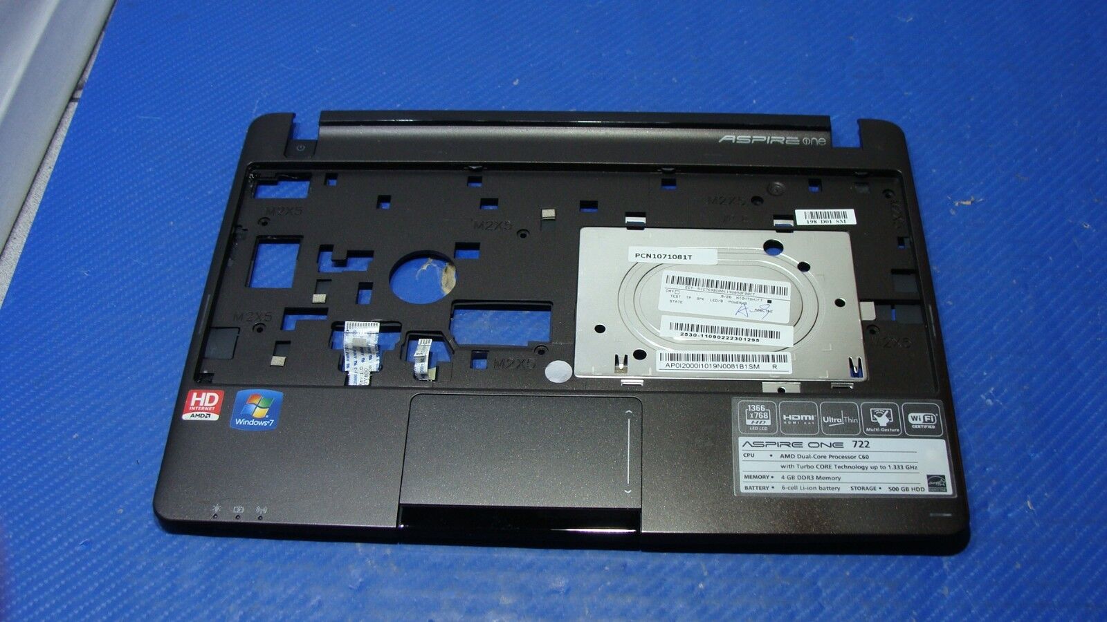 Acer Aspire One 11.6 722-0828 Genuine Laptop Palmrest w/TouchPad AP0I2000I101
