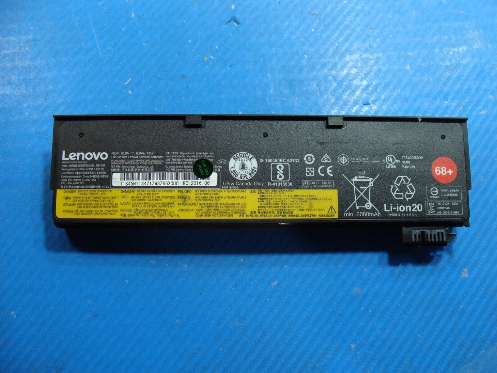 Lenovo Thinkpad T560 15.6 Battery 10.8V 72Wh 6080mAh 45N1777 45N1134 85%