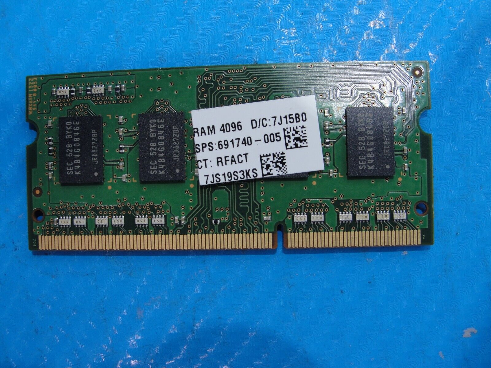 HP 15-af141dx So-Dimm Samsung 4Gb Memory PC3-12800S-11-13-B4 M471B5173EB0-YK0