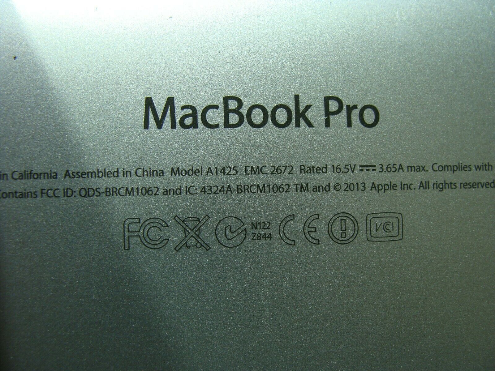 MacBook Pro A1425 ME662LL/A Early 2013 13