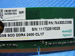 Acer Aspire 15.6" A315-21-95KF Apacer SO-DIMM RAM Memory 2GB DDR4 2400 CL17 Tested Laptop Parts - Replacement Parts for Repairs